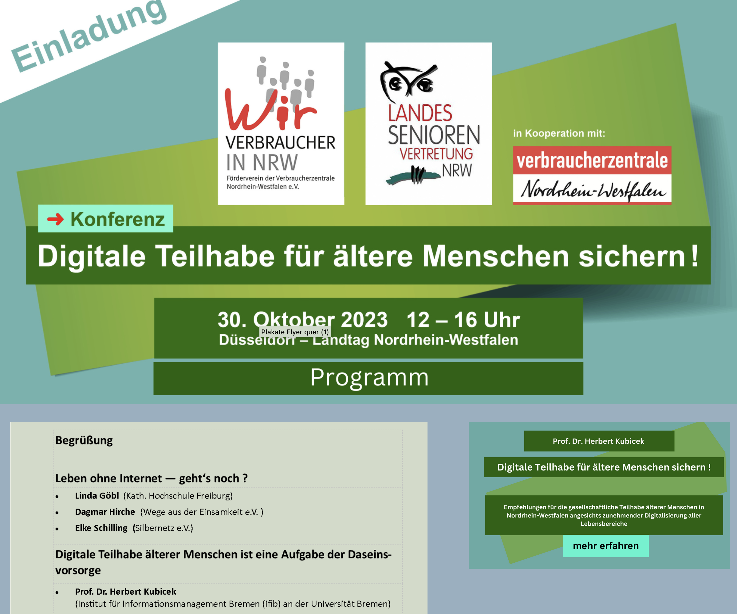 Screenshot von der Internetseite zu der Veranstaltung am 30. Oktober 2023 im Düsseldorfer Landtag mit dem Link zum Download der Expertise